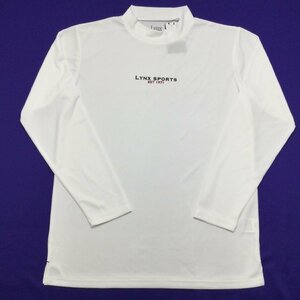【送料無料】【新品】Lynx　メンズ長袖Tシャツ (ハイネック 吸汗速乾 UVカット）　　L 　　ホワイト★31201