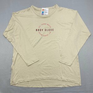 【送料無料】【新品】BODY GLOVE レディース長袖Ｔシャツ（ストレッチ素材 吸水速乾 UVカット チュニック丈）　L　　ベージュ★23302