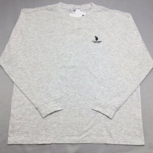 【送料無料】【新品】US.POLO.ASSN　メンズ長袖Tシャツ （コットン100％ ゆったりタイプ）　 L 　 A・グレー★33200