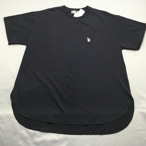 【送料無料】【新品】US.POLO.ASSNレディース半袖Tシャツ（コットン100％ チュニック丈）　　　3L　　 スミクロ★12235