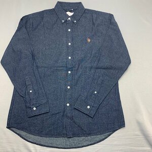 【送料無料】【新品】US.POLO.ASSN メンズ長袖ボタンダウンシャツ（コットン100％）　　L　　インディゴ★33700