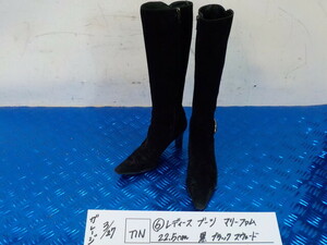 TIN●〇(6)レディース　ブーツ　マリーファム　22.5ｃｍ　黒　ブラック　スウェード　Marie　femme　6-3/26（あ）