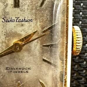 T4014 Seiko Fashion DIASHOCK 17JEWELS K18 5298刻印 セイコー ダイアショック 腕時計 18金の画像3