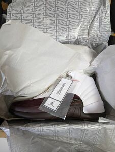 US13 30cm A Ma Maniere Nike WMNS Air Jordan 12 White and Burgundy Crusha mama nie-ru Nike air Jordan a*ma*manie-ru