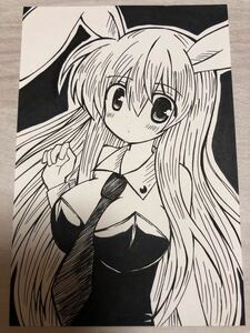 Art hand Auction Hand-drawn illustration★Touhou project★Suzusen, Yudunkain, Inaba★Bunny★Monochrome, comics, anime goods, hand drawn illustration