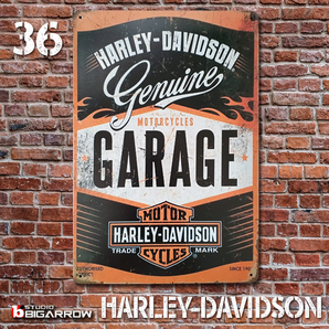 36 ブリキ看板 20×30㎝ HARLEY-DAVIDSON ハーレーダビッドソン ガレージ スチール アンティーク アメリカンインテリア 世田谷ベースの画像2