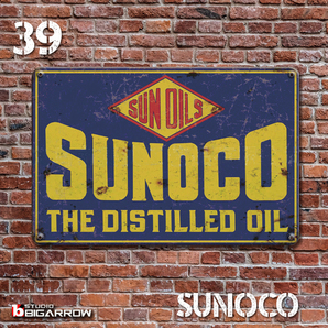 39 ブリキ看板 20×30㎝ SUNOCO OIL スノコ ガレージ メタルプレート アメリカンインテリア 世田谷ベースの画像2