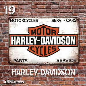 19 ブリキ看板 20×30㎝ HARLEY-DAVIDSON ハーレーダビッドソン ガレージ スチール アンティーク アメリカンインテリア 世田谷ベースの画像2