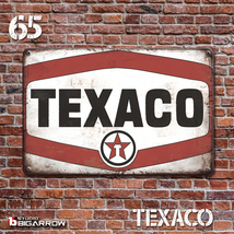 65 ブリキ看板 20×30㎝ TEXACO テキサコ ガレージ スチール アンティーク アメリカンインテリア 世田谷ベース_画像2