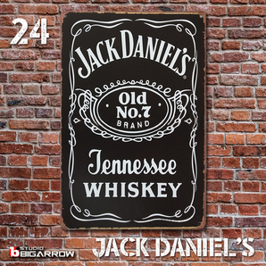 24 ブリキ看板 20×30㎝ JACK DANIEL'S OLD No7 ジャックダニエル ガレージ メタルプレート アメリカンインテリア 世田谷ベースの画像2