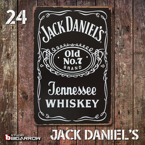 24 ブリキ看板 20×30㎝ JACK DANIEL'S OLD No7 ジャックダニエル ガレージ メタルプレート アメリカンインテリア 世田谷ベースの画像1