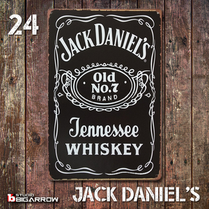 24 ブリキ看板 20×30㎝ JACK DANIEL'S OLD No7 ジャックダニエル ガレージ メタルプレート アメリカンインテリア 世田谷ベース