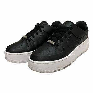 A736 NIKE ナイキ AIR NIKE AIR FORCE 1 エア フォース ワン レディース 厚底スニーカー US7 24cm ブラック の画像1