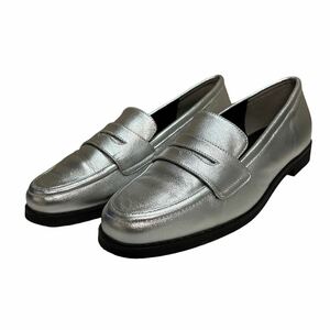 A761 UNITED ARROWS United Arrows lady's coin Loafer 37 approximately 23.5cm silver 