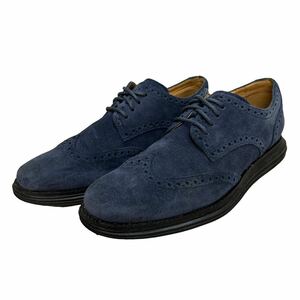 A854 COLE HAAN Cole Haan men's business shoes dress shoes Wing chip 7M approximately 25cm navy suede 