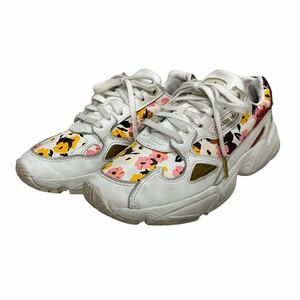 A923 adidas Adidas FALCON Falcon lady's sneakers US7.5 24.5cm white floral print 