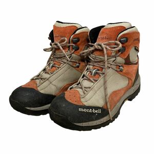 A738 mont-bell モンベル トレッキングブーツ 登山靴 US7 24cm オレンジブラウン ベージュ GORE-TEX ゴアテックス vibram ビブラムソール