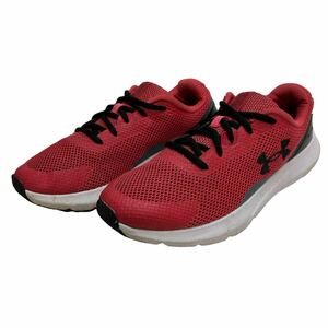 C334 UNDER ARMOUR アンダーアーマー ジュニア メンズ ランニングシューズ スニーカー US6.5Y 24.5cm レッド グレー メッシュ