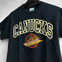 NHL【Vancouver Canucks】WAVES アイスホッケー カナックス Tシャツ USA古着 バンクーバーカナックス ブラック アイスホッケー_画像2