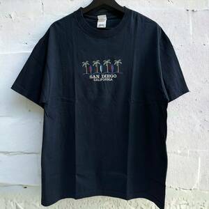 【USA古着】San Diego INTEX サンディエゴ 刺繍 半袖Tシャツ カリフォルニア ネイビー アメカジ スーベニア