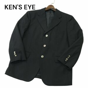 美品★ KEN'S EYE ケンズアイ 石津謙介 通年 背抜き★ テーラード ジャケット ブレザー 紺ブレ Sz.94AB4　メンズ ネイビー　A4T03250_3#O