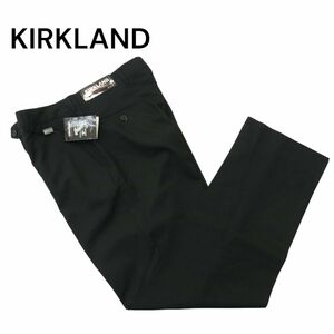 【新品 イタリア製】 KIRKLAND カークランド 通年 ストレート スラックス パンツ Sz.32　メンズ 黒 未使用　A4B01714_3#R