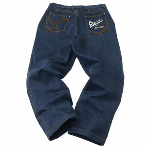 PAGELO パジェロ アンジェロ 通年 ロゴ ワッペン★ インディゴ デニム パンツ ジーンズ Sz.95　メンズ 大きいサイズ 　A4B01713_3#R