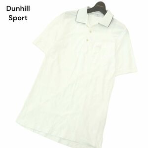 Dunhill Sport ダンヒル スポーツ 春夏 ロゴ刺繍★ 半袖 ストレッチ ポロシャツ Sz.M　メンズ 白 ゴルフ　A4T03283_3#A