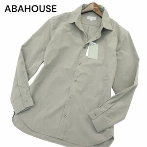 新品 未使用★ ABAHOUSE アバハウス 通年 ナチュラル ストレッチ リラックス 長袖 レギュラーカラー シャツ Sz.50 メンズ 灰　A4T03305_3#C