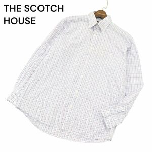 THE SCOTCH HOUSE スコッチハウス 通年 ロゴ刺繍★ 長袖 ボタンダウン チェック シャツ Sz.L　メンズ　A4T03209_3#C