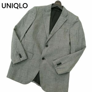 UNIQLO ユニクロ 秋冬 総裏 Regular Fit 千鳥チェック★ テーラード ジャケット Sz.M　メンズ グレー　A4T03189_3#N