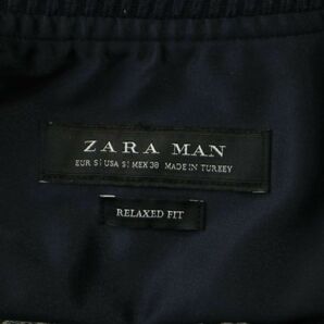 ZARA MAN ザラ マン RELAXED FIT 通年 パームツリー刺繍★ 微光沢 サテン ブルゾン ジャケット スカジャン Sz.S メンズ 紺 A4T03706_4#Oの画像6