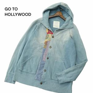 GO TO HOLLYWOOD ゴートゥーハリウッド 通年 USED加工★ パッチワーク スウェット パーカー Sz.X-MEDIUM/170　メンズ　A4T03671_4#O