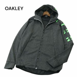 OAKLEY オークリー 通年 プリント★ ナイロン ジャージ ストレッチ ジップ パーカー Sz.M　メンズ グレー トレーニング　A4T03682_4#O