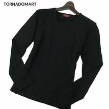 21SS★ TORNADOMART トルネードマート 通年 イタリア製生地★ Vネック 長袖 カットソー ロンTシャツ Sz.L　メンズ 黒 日本製　A4T03690_4#C_画像1