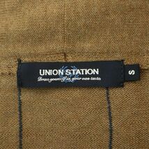 UNION STATION ユニオンステーション メンズビギ ストライプ★ コットン ニット ショールカラー カーディガン Sz.S　メンズ　A4T03648_4#L_画像6