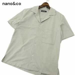 nano&co ナノユニバース 春夏 半袖 オープンカラー★ シャツ Sz.M　メンズ グレー　A4T03802_4#A