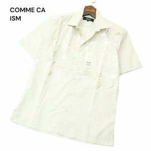 【新品 未使用】 COMME CA ISM コムサイズム 春夏 箔プリント★ 半袖 シャツ Sz.M　メンズ　A4T03909_4#A