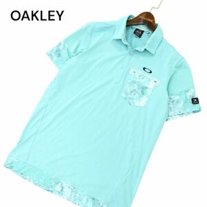 OAKLEY オークリー 春夏 スカルコレクション★ スカル ワッペン 切替 半袖 ポロシャツ Sz.L　メンズ ゴルフ　A4T03881_4#A