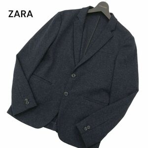 ZARA ザラ マン 通年★ 2B ソフト アンコン テーラード ジャケット Sz.46　メンズ ネイビー　A4T03855_4#O