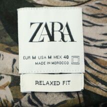 ZARA ザラ マン 現行タグ★ RELAXED FIT 【虎 タイガー リーフ 総柄】 半袖 オープンカラー シャツ Sz.M　メンズ モロッコ製　A4T03823_4#A_画像5