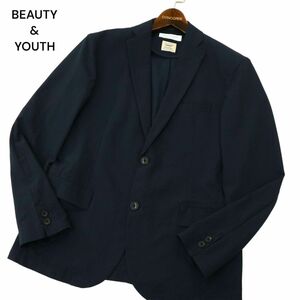 BEAUTY&YOUTH ユナイテッドアローズ 春夏 BY ”TORAY” ドライ★ シアサッカー 2B テーラード ジャケット Sz.M　メンズ 紺　A4T03727_4#M