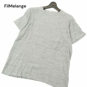 FilMelange フィルメランジェ 春夏 DIZZY★ 半袖 ポケット クルー カットソー Tシャツ ポケT Sz.5　メンズ グレー 日本製　A4T03826_4#D