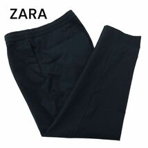 ZARA ザラ マン 通年 現行タグ★ シアサッカー ストレッチ テーパード スラックス パンツ Sz.XL　メンズ 紺 大きいサイズ　A4B02021_4#R_画像1