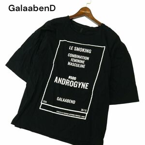 GalaabenD ガラアーベント 春夏 ロゴ 英字 プリント★ オーバーサイズ 半袖 カットソー Tシャツ Sz.M　メンズ 黒 日本製　A4T04186_4#D