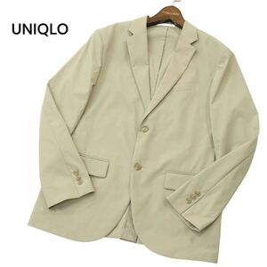 美品★ UNIQLO ユニクロ 通年 感動ジャケット★ ウルトラライト コットンライク テーラード ジャケット Sz.M　メンズ　A4T04321_4#O