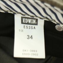 EDWIN 503 エドウィン E53SA 白樺繊維★ ヘリンボーン パンツ Sz.34　メンズ 日本製 大きいサイズ　A4B02070_4#R_画像8