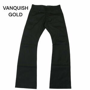 美品★ VANQUISH GOLD ヴァンキッシュ 通年 ブーツカット コットン パンツ Sz.42　メンズ 黒 日本製　A4B02119_4#R