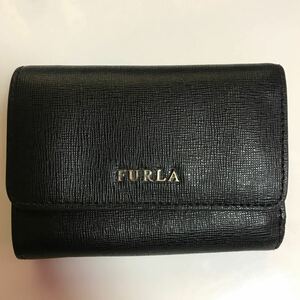 FURLA フルラ 三つ折り財布 レザー ブラック　黒　レディース　革　ブランド