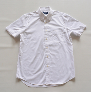 【 鎌倉シャツ Maker's Shirt 】イージーケア パルパ 白 半袖 ボタンダウンシャツ L相当 /半袖シャツ/Easy Care PALPA/オックスフォード